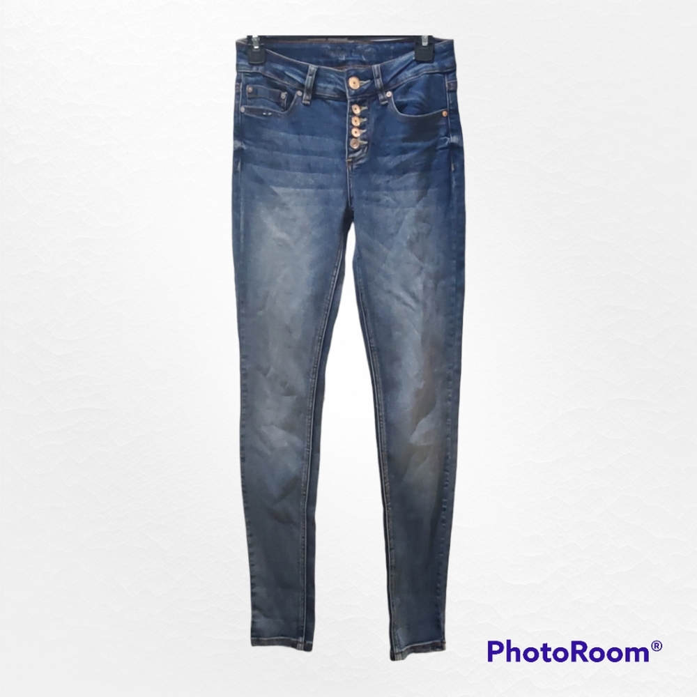 High Rise Button Up Skinny Jeans